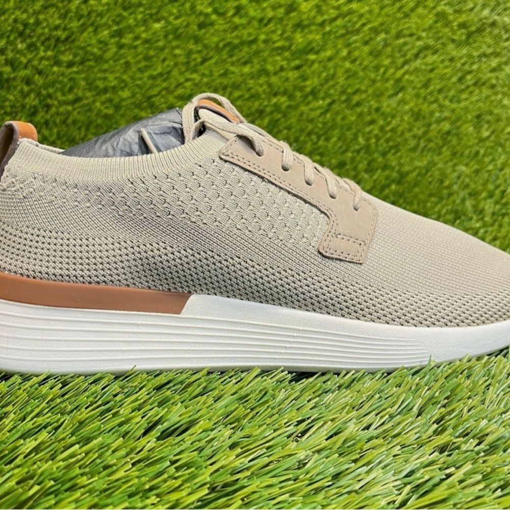NWOT Men's Knit Lace-Up Sneakers in Light Beige with White Sole